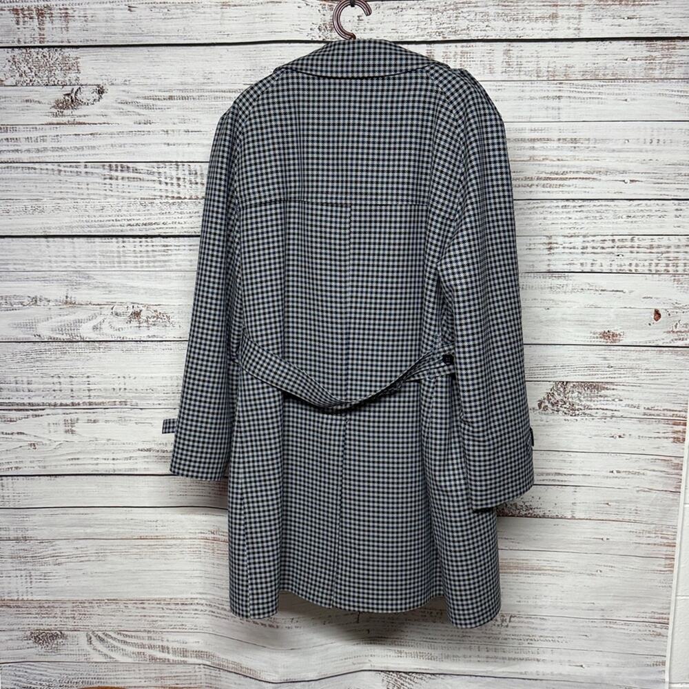 Vtg Harbor Master Trench Coat John Weitz Houndstooth Orlon Lined Jacket 44 Large - Picture 7 of 11